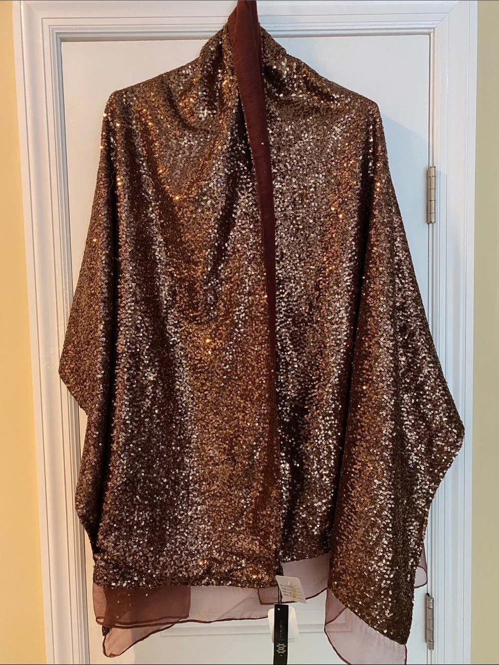 Shawlsmith London Stunning Wool Silk All Sequins Huge Wrap NWT